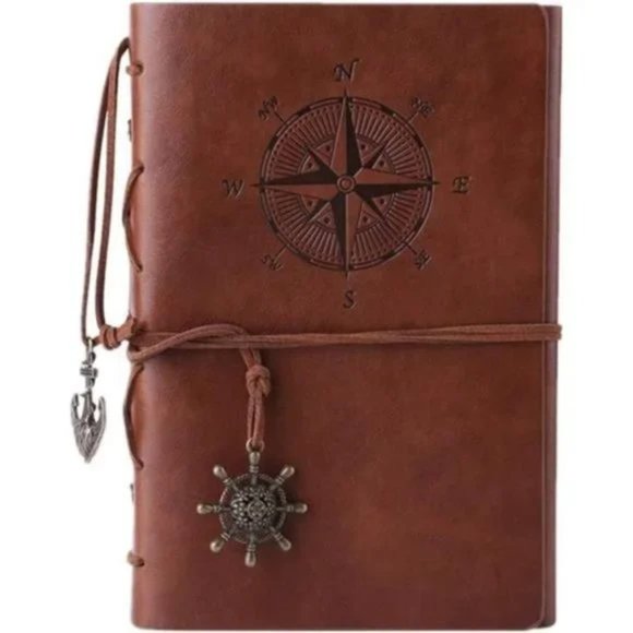Boutique Other - RETRO Refillable Notebook, Faux Leather Classic Brown
